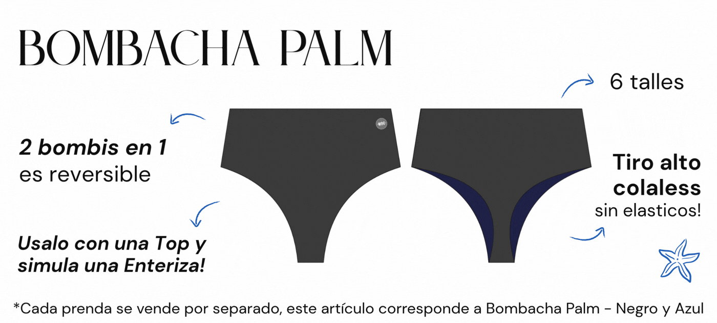 bombacha tiro alto colaless reversible negra